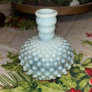 Vintage Avon Light Blue Hobnail Vase | Cottagecore Milk Glass
